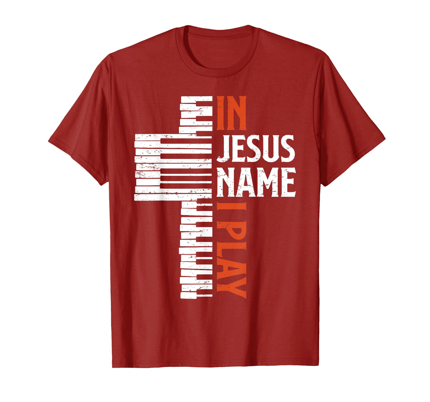 In Jesus Name I Play Christian Piano Player Pianist Keyboard T-Shirt