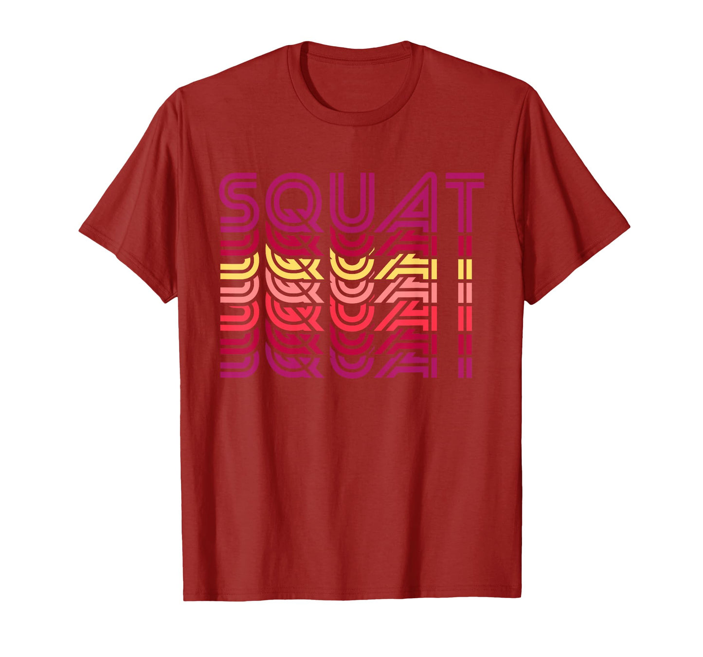 Squat Retro Vintage Funny Fitness Workout Gym Exercise T-Shirt