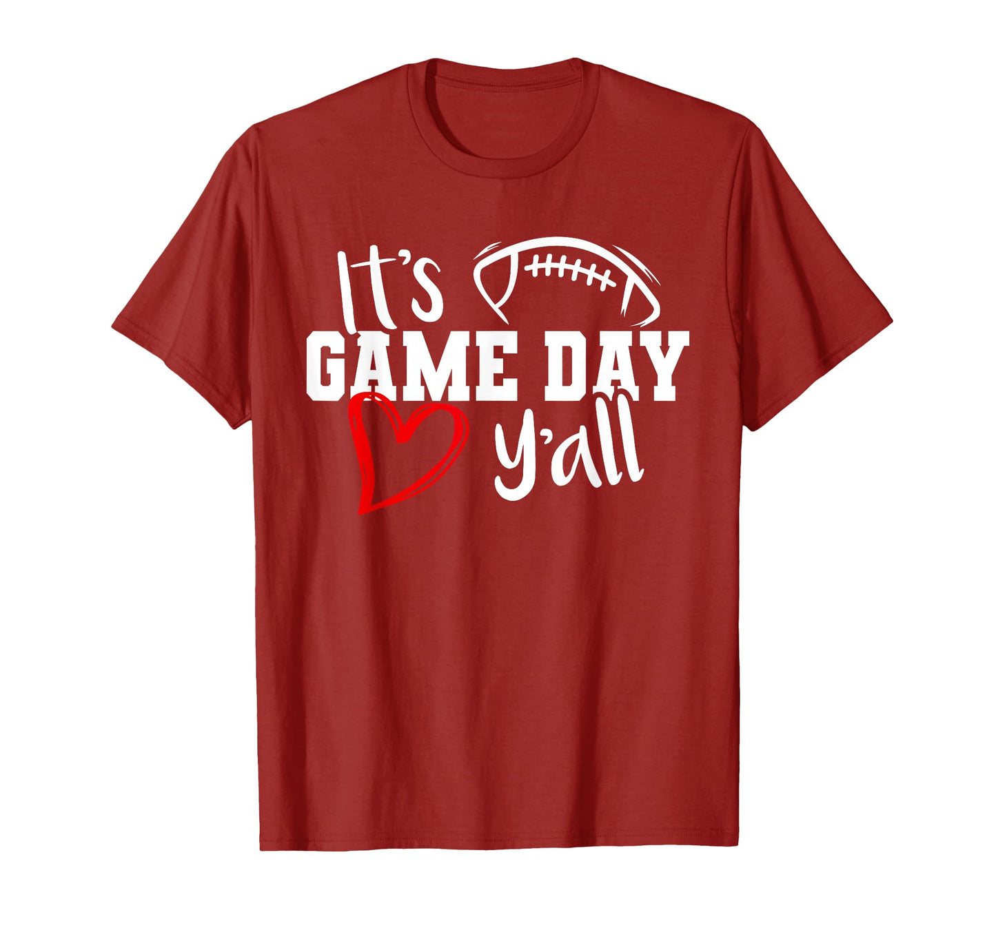Its Game Day Yall Cute Super Football Bowl Heart Women's T-Shirt