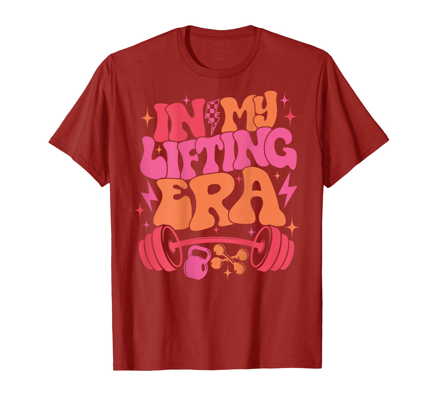 In My Lifting Era Groovy Gym Weight Personal Trainer On Back T-Shirt