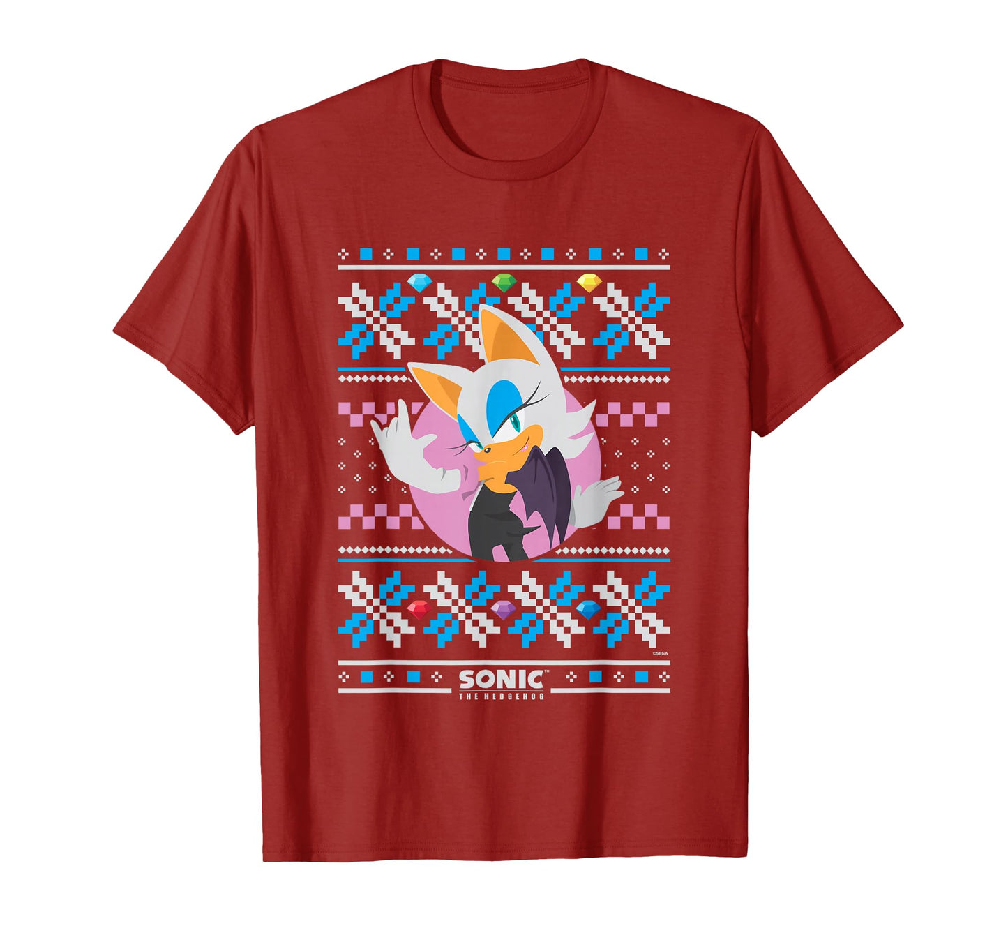 Sonic The Hedgehog Christmas Rouge The Bat Ugly Sweater T-Shirt