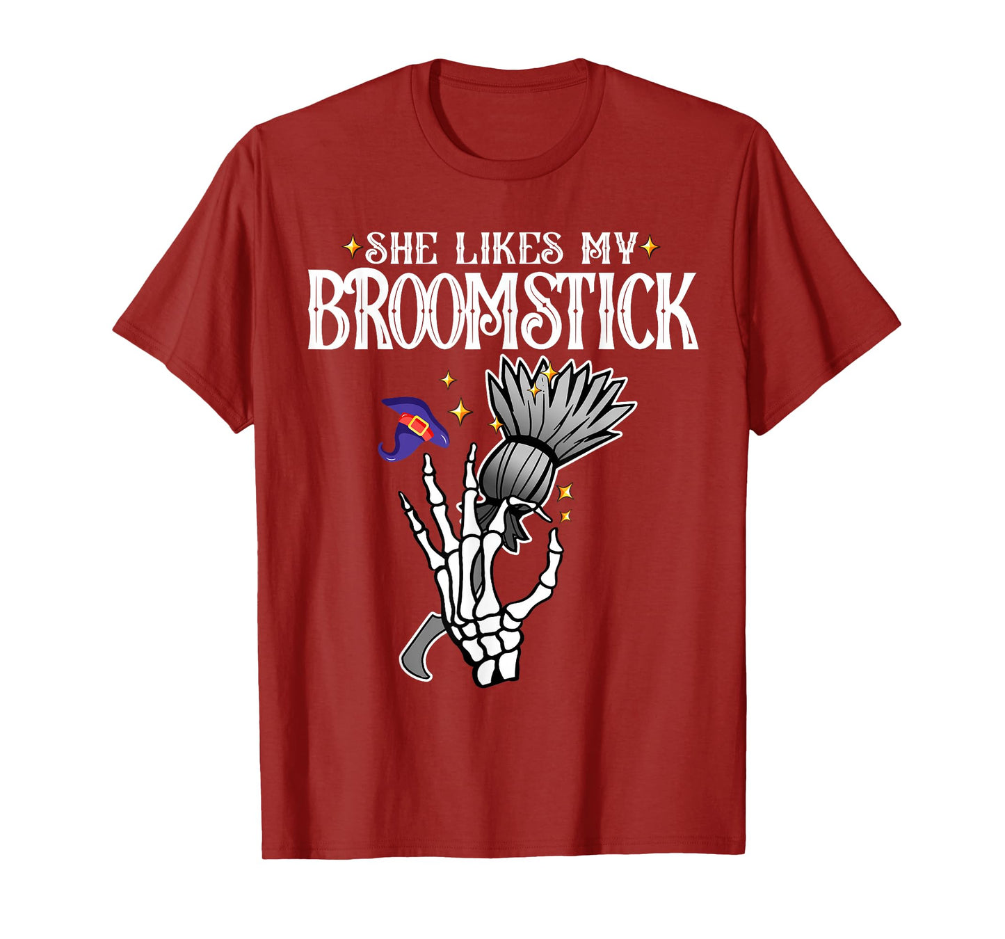 She Likes My Broomstick I Like Her Pumpkins Halloween Couple T-Shirt