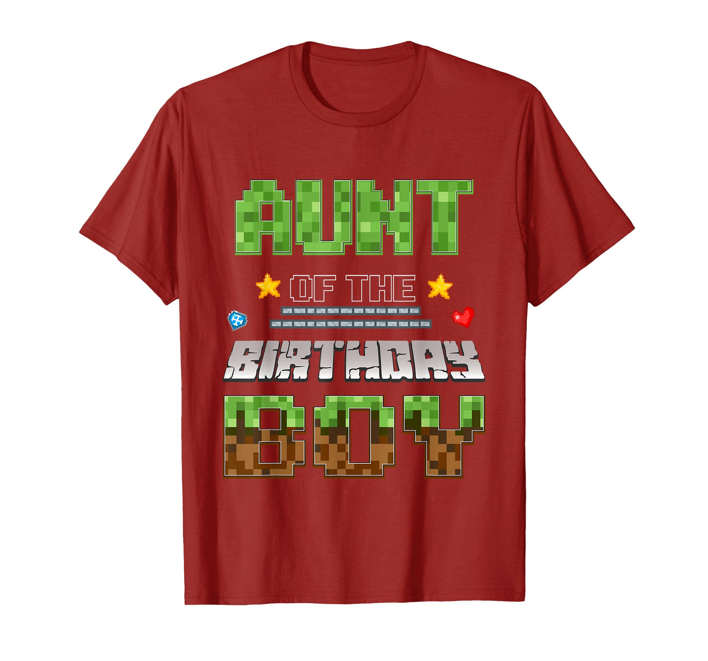 Aunt of The Birthday Boy Video Gamer Pixel Birthday Party T-Shirt