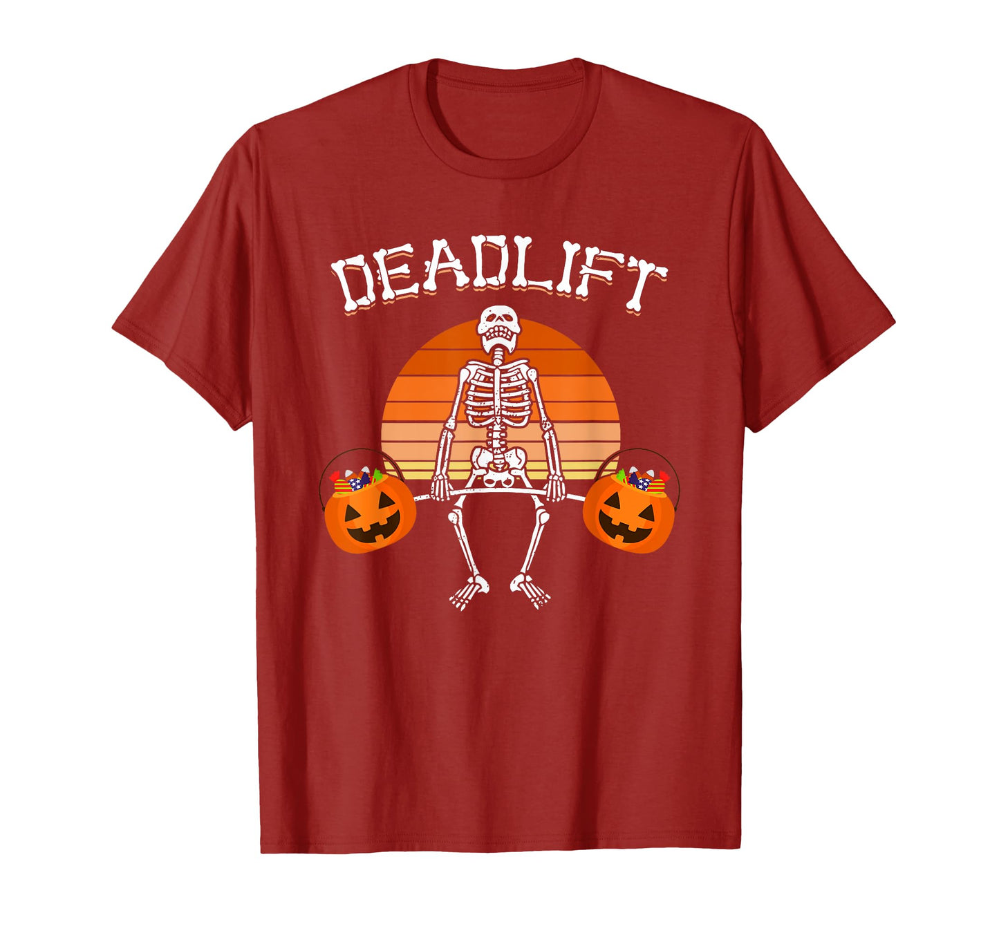 Deadlift Funny Halloween Skeleton Weight Lifting Workout T-Shirt
