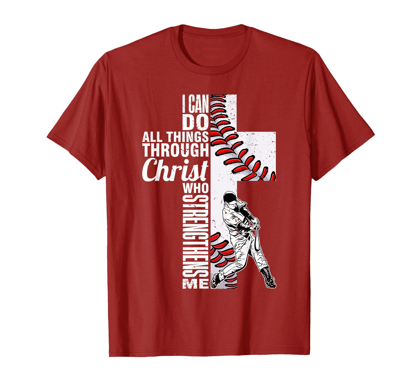 Funny I Can Do All Things Baseball Catcher Pitcher Boys Men T-Shirt
