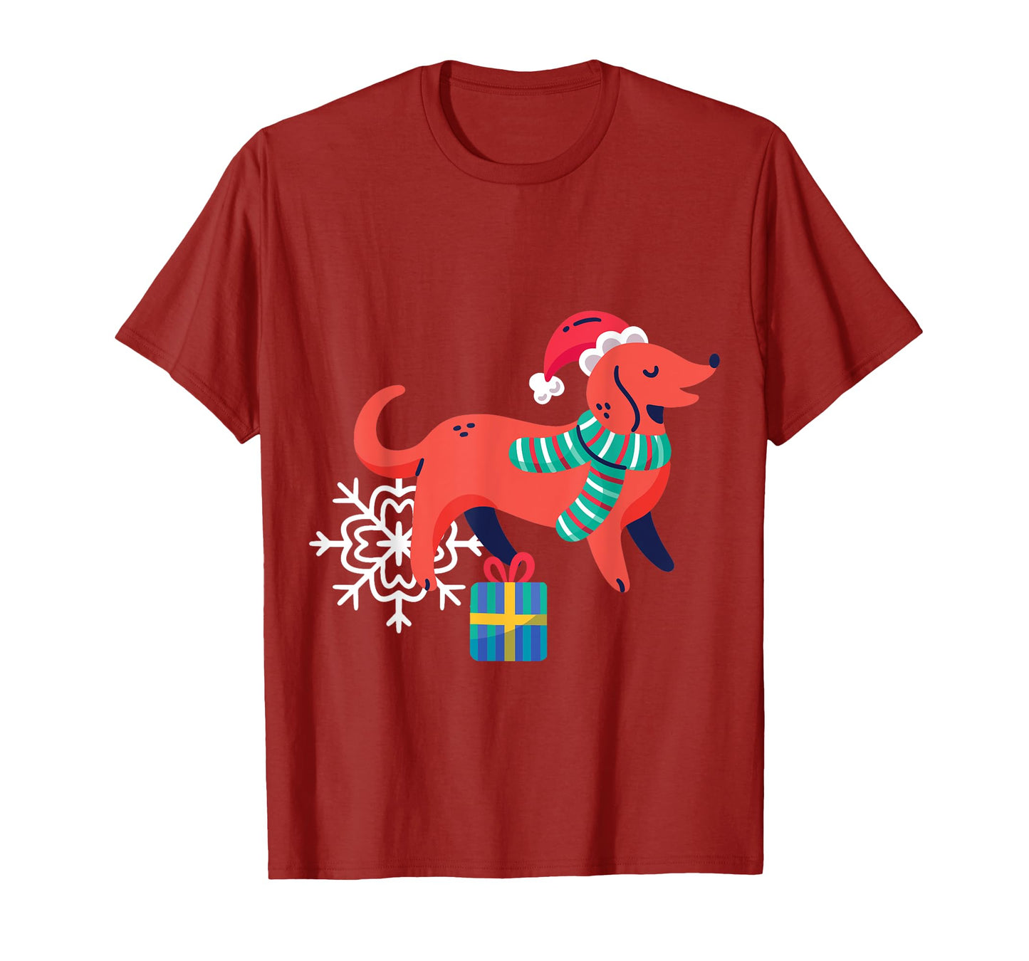 Ugly Christmas Dog Santa Xmas Snowflake Weiner Dachshund T-Shirt
