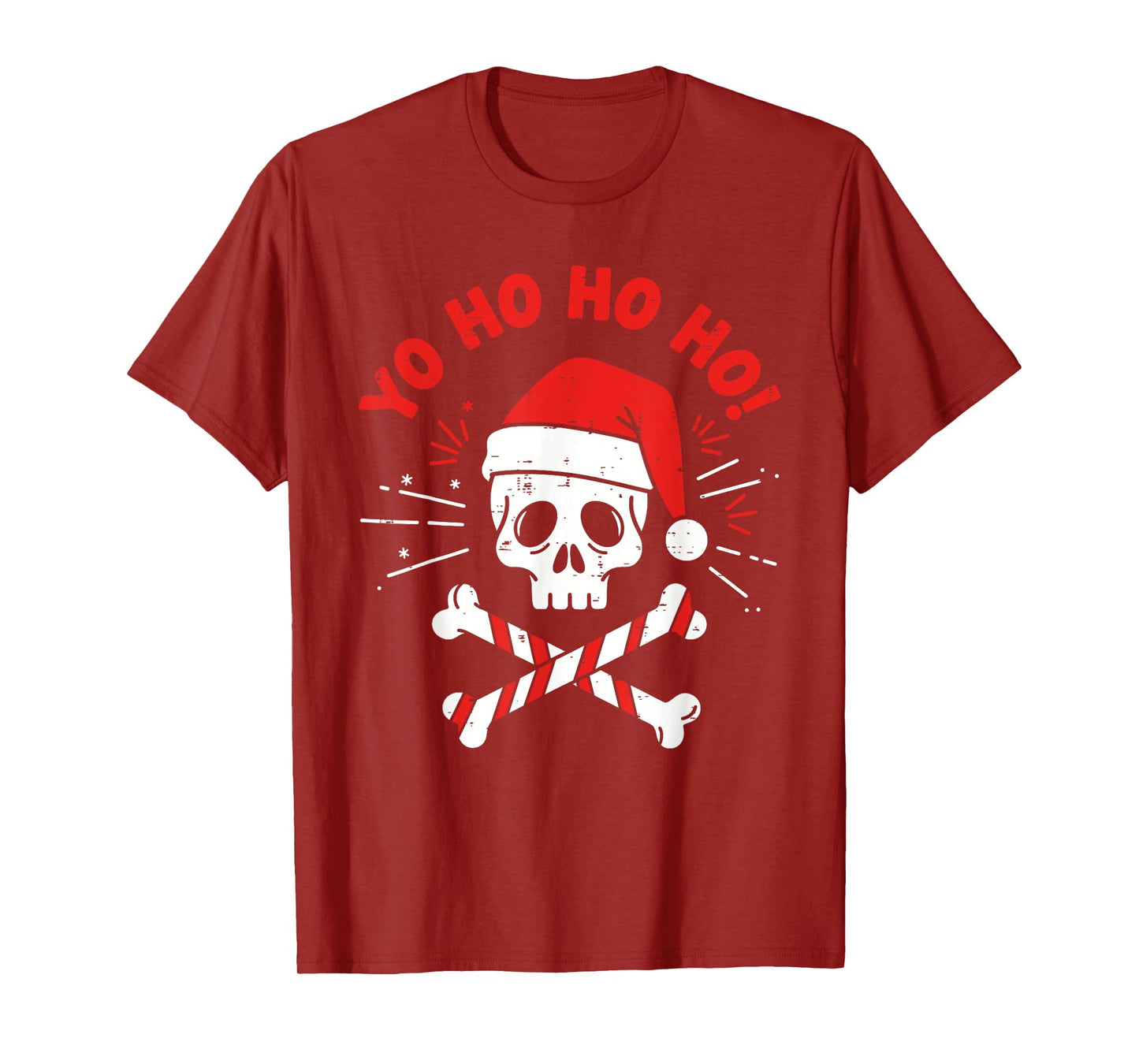 Yo Ho Ho Funny Pirate Santa Skull Christmas Boys Kids Girls T-Shirt
