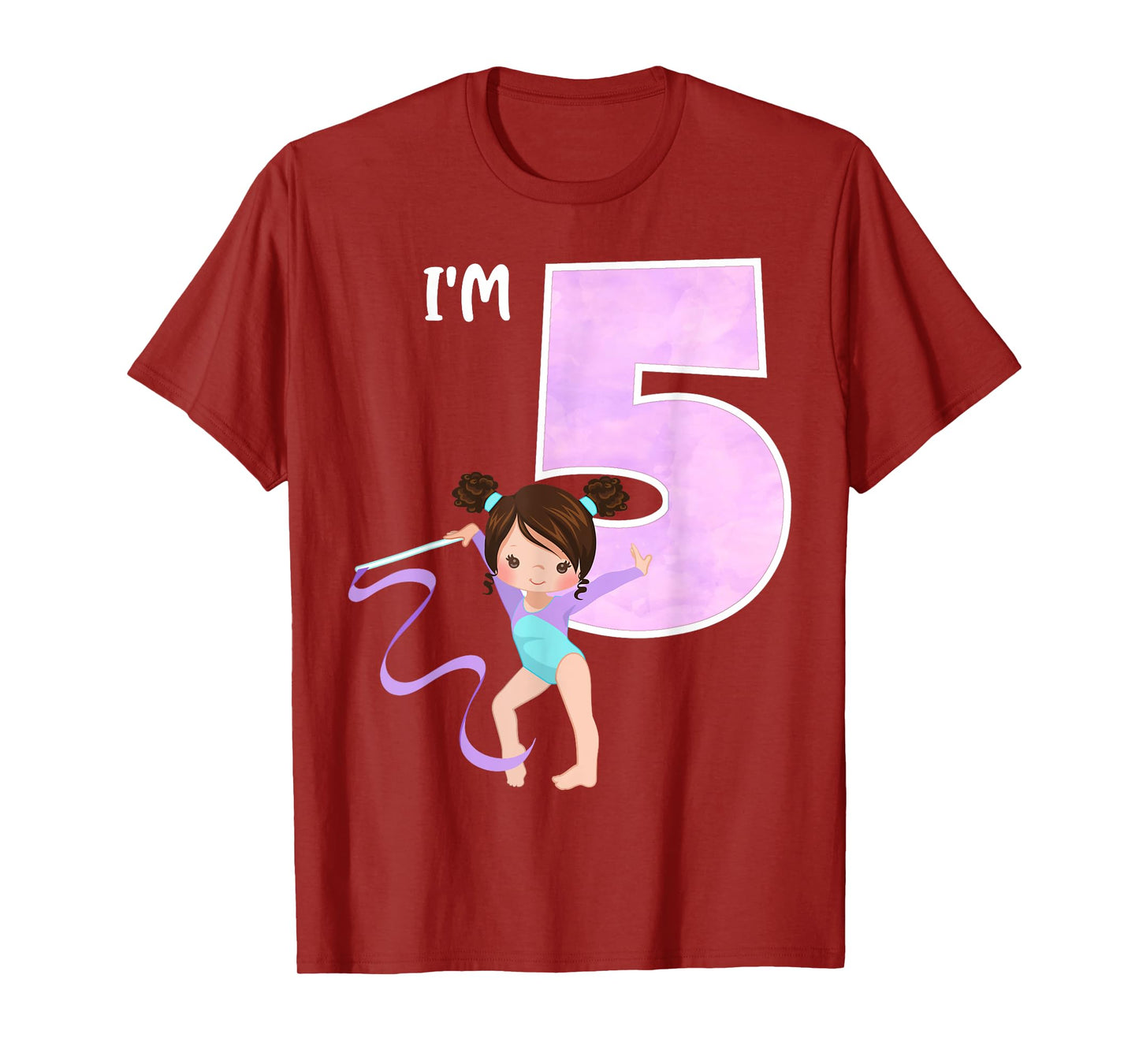 Girl's 5 Year Old Gymnast 5th Birthday Party Gymnastics T-Shirt