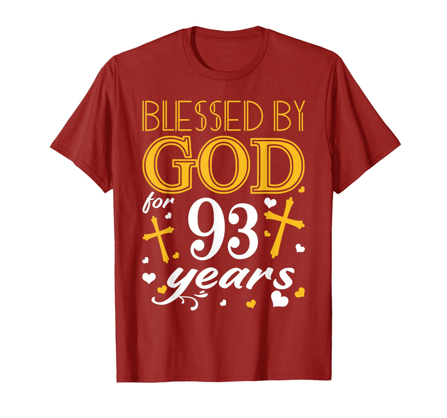 Vintage Blessed By God For 93 Years Happy 93rd Birthday T-Shirt