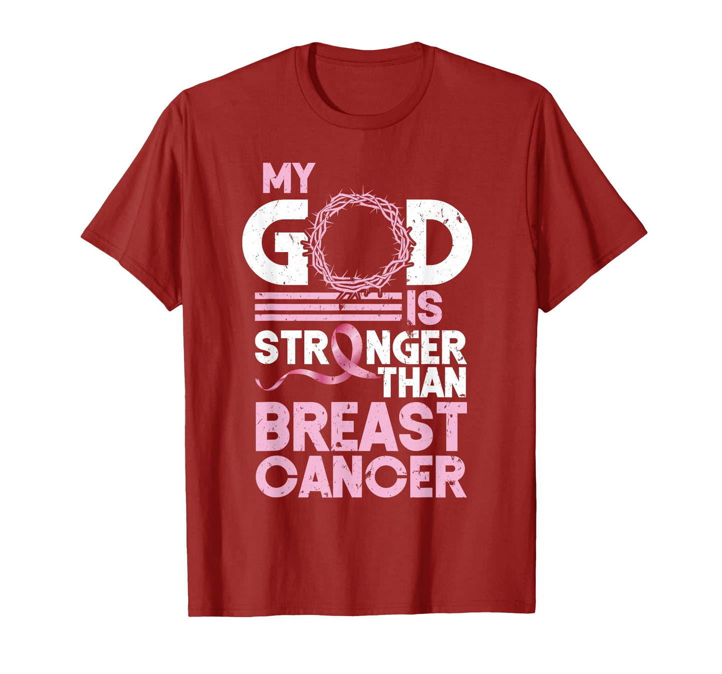 My God Is Stronger Than Breast Cancer Awareness Christian T-Shirt