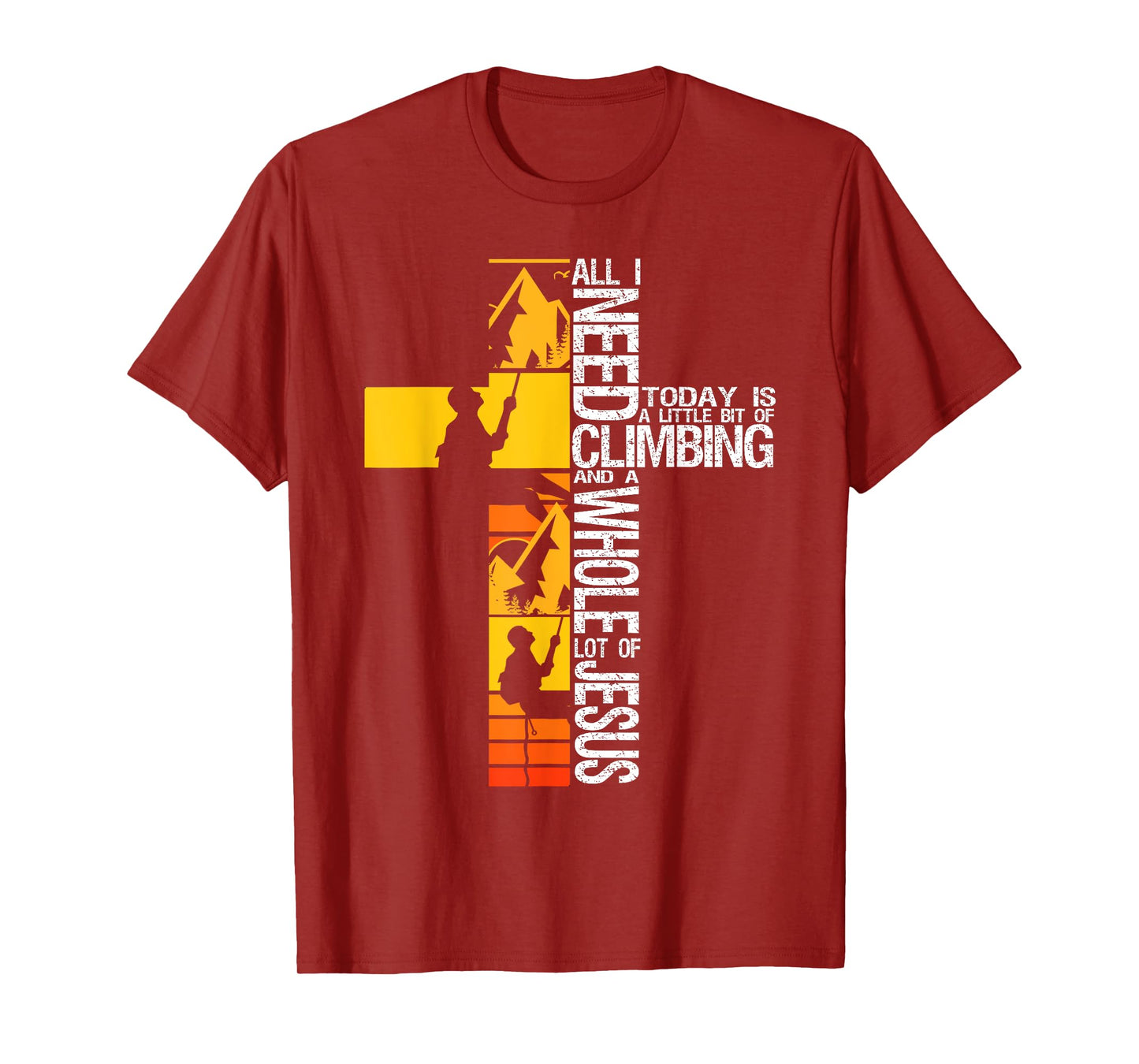 Climbing Jesus Is My Rock Christian Rock Climber Boulderer T-Shirt