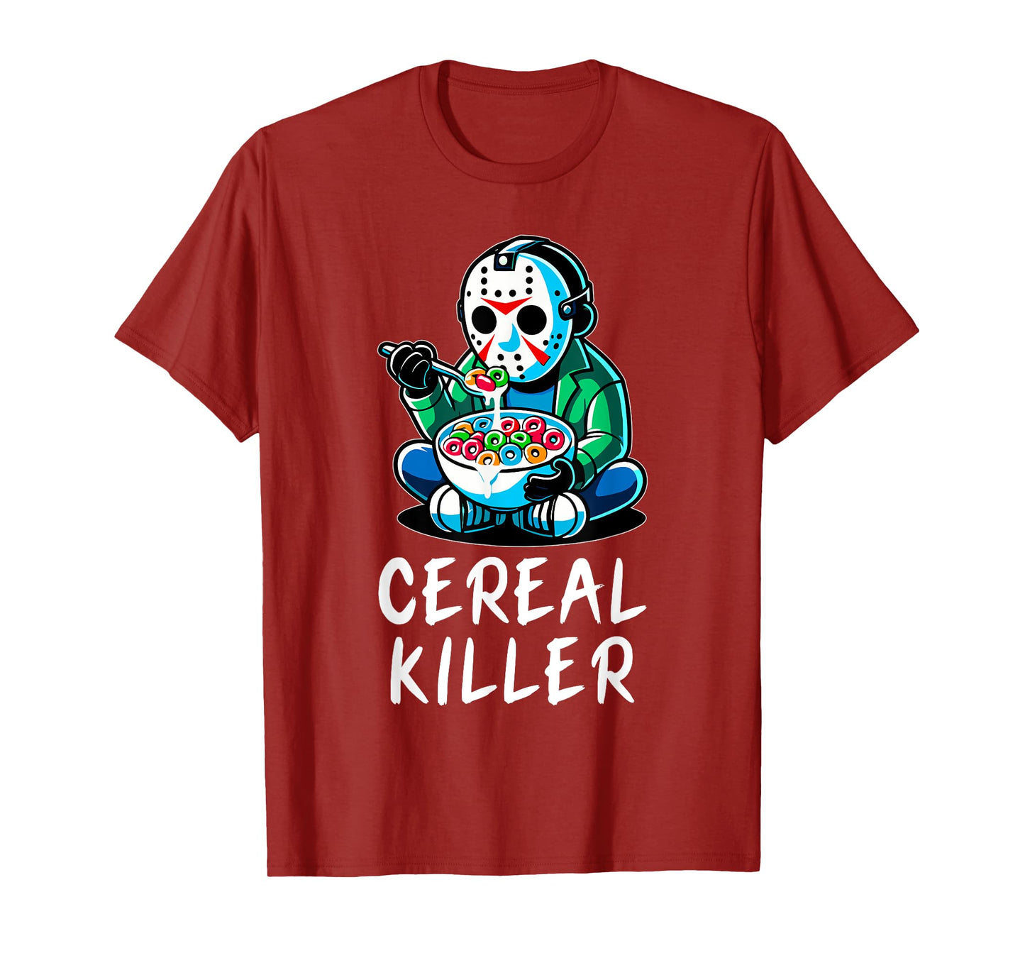 Halloween Spirit Funny Halloween Character Breakfast Cereal Killer Gift Unisex-Adults Black T-Shirt