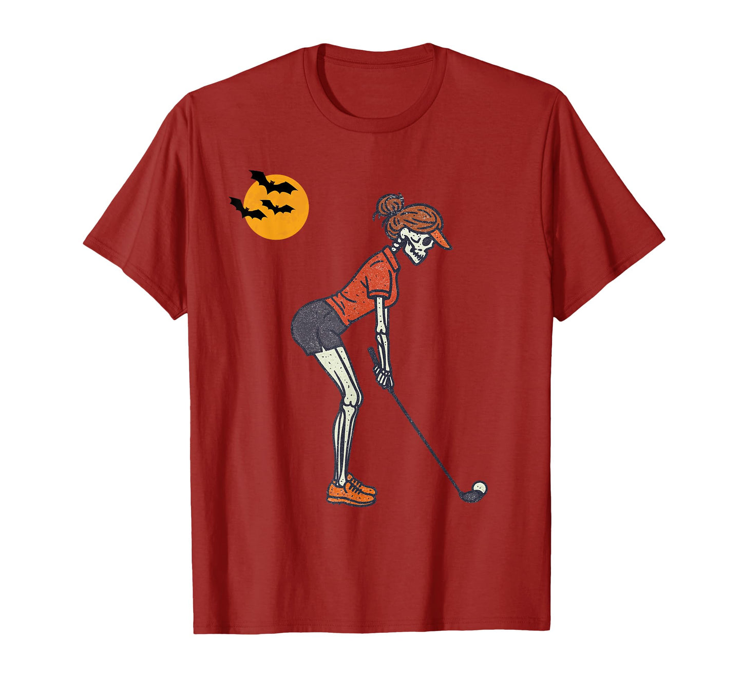 Halloween Women Golf Skeleton Funny Golf Halloween T-Shirt