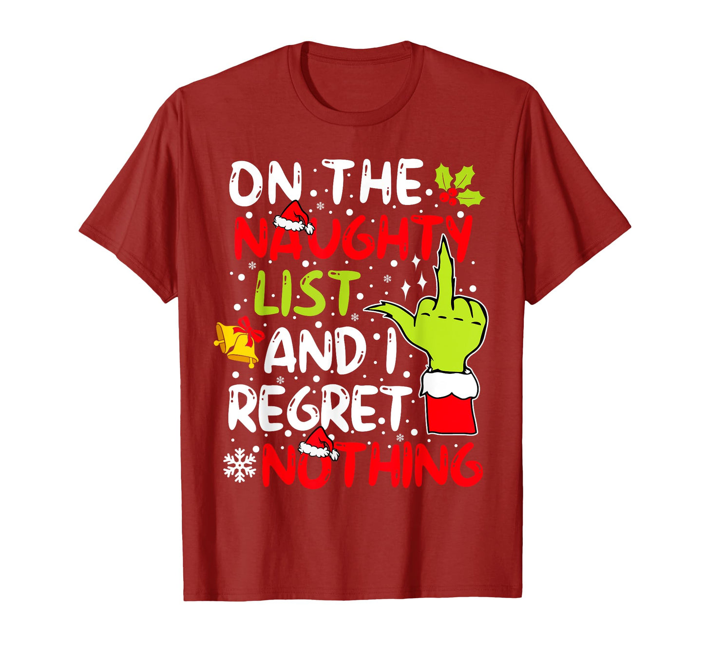 On The Naughty List And I Regret Nothing For Women Couples T-Shirt