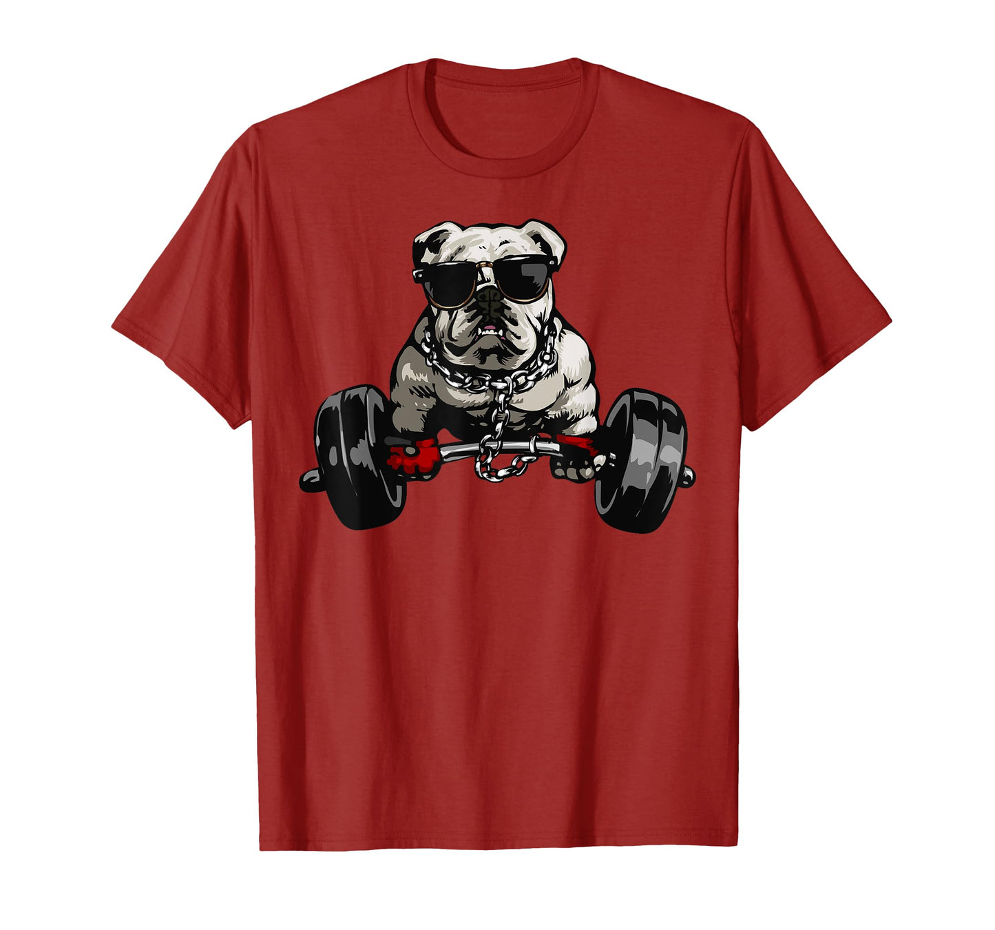 Muscle Bulldog Dog Deadlifting Gym Tee Weightlifting Workout T-Shirt for Men Women
