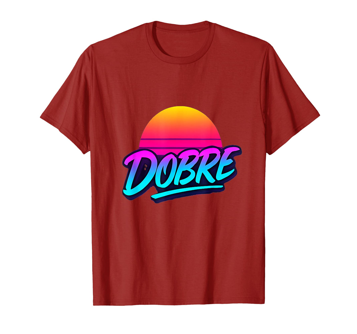 DOBRE Retro Sunset 80s Vaporwave Neon Style Design T-Shirt