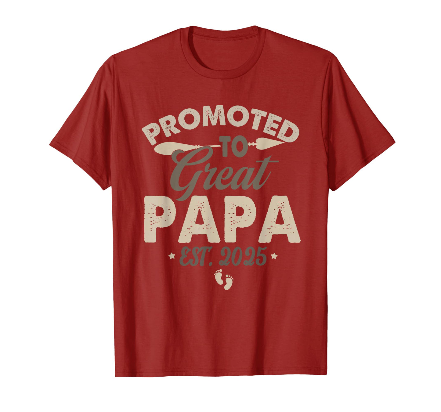 Vintage Promoted to Great Papa Est 2025 Daddy Father's Day T-Shirt