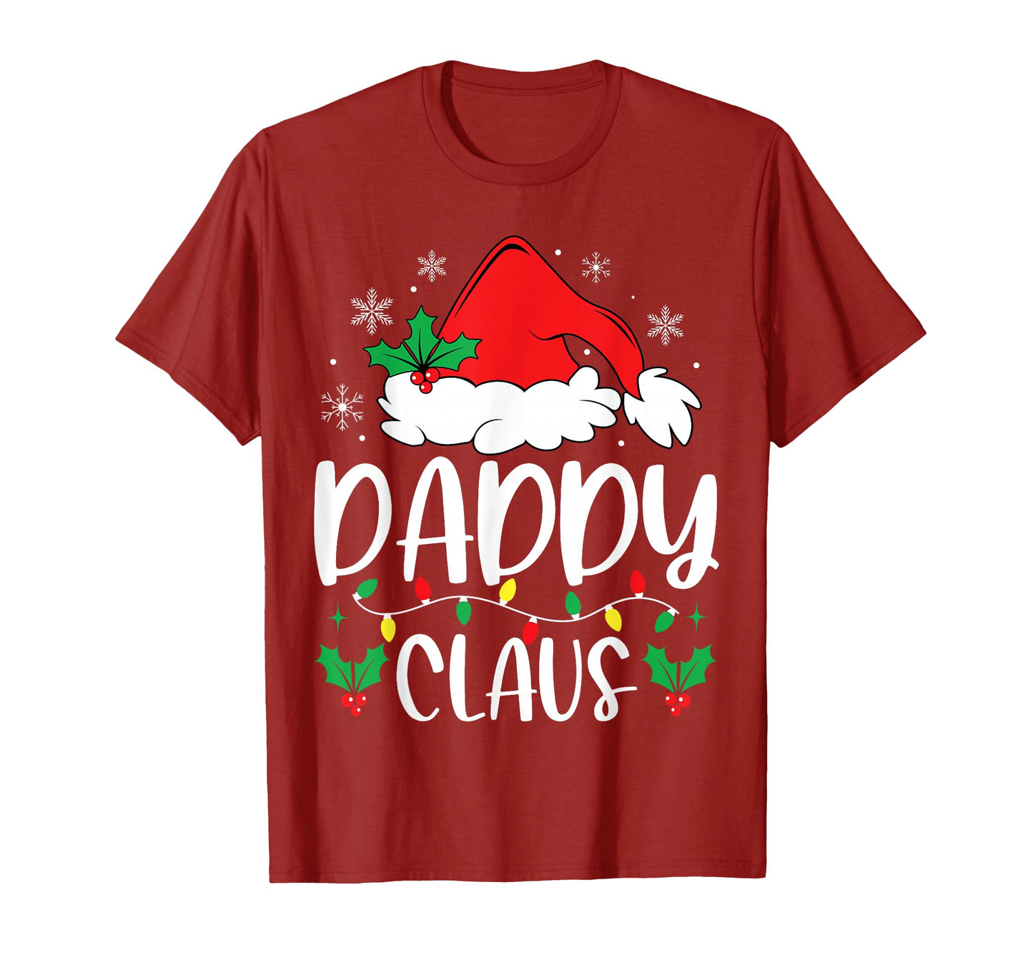Daddy Claus Christmas Lights Santa Holiday Family Matching T-Shirt