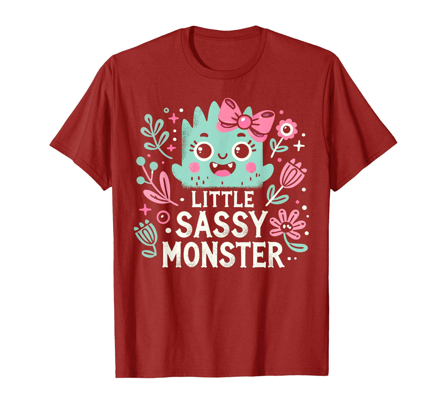 Kids Little Sassy Monster Halloween Costumes Toddler Girls T-Shirt