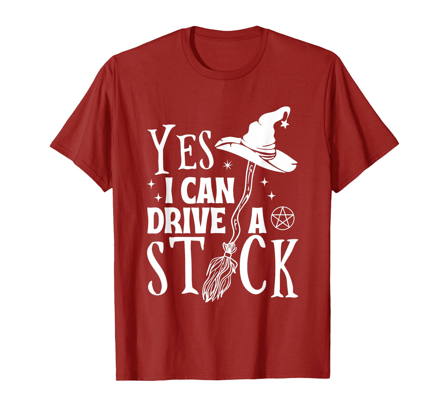 Yes I Can Drive A Stick Halloween Witch Broom Witch Spooky T-Shirt