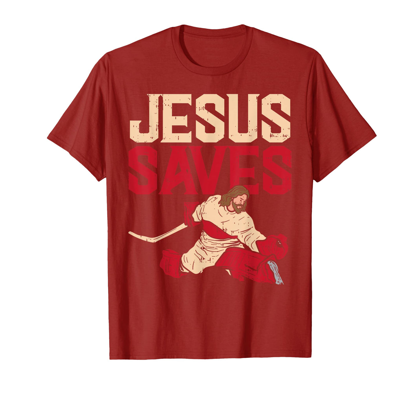 Jesus Saves Ice Hockey Goalie Sport Religious Christian Gift T-Shirt