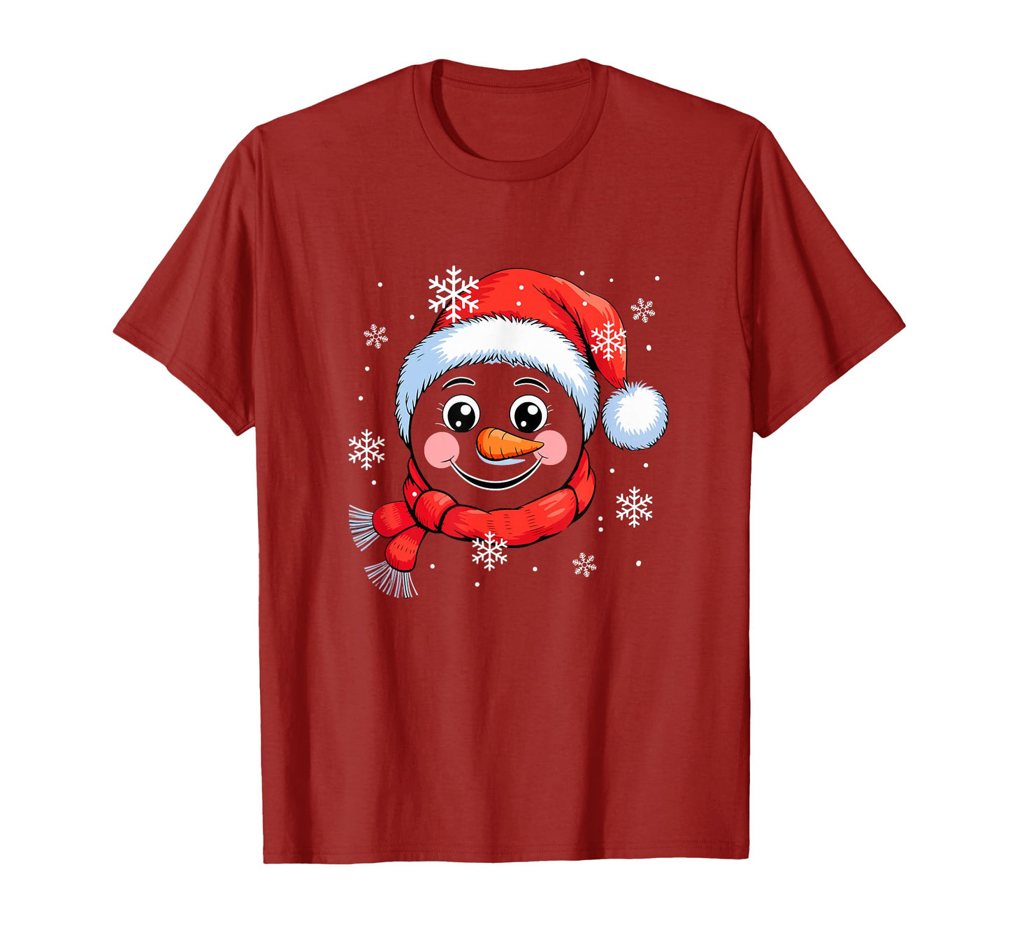 Christmas Santa Snowman Face Xmas Snow Costume Family Kids T-Shirt