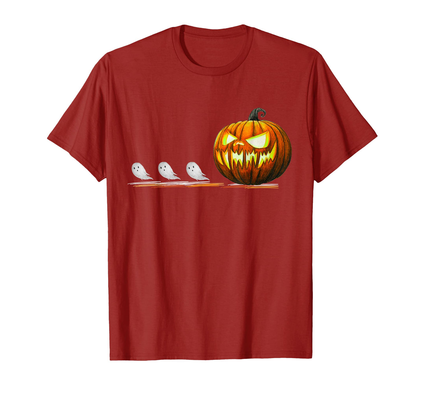 Funny Gamer Gaming Pumpkin Eating Ghost Halloween Costume T-Shirt