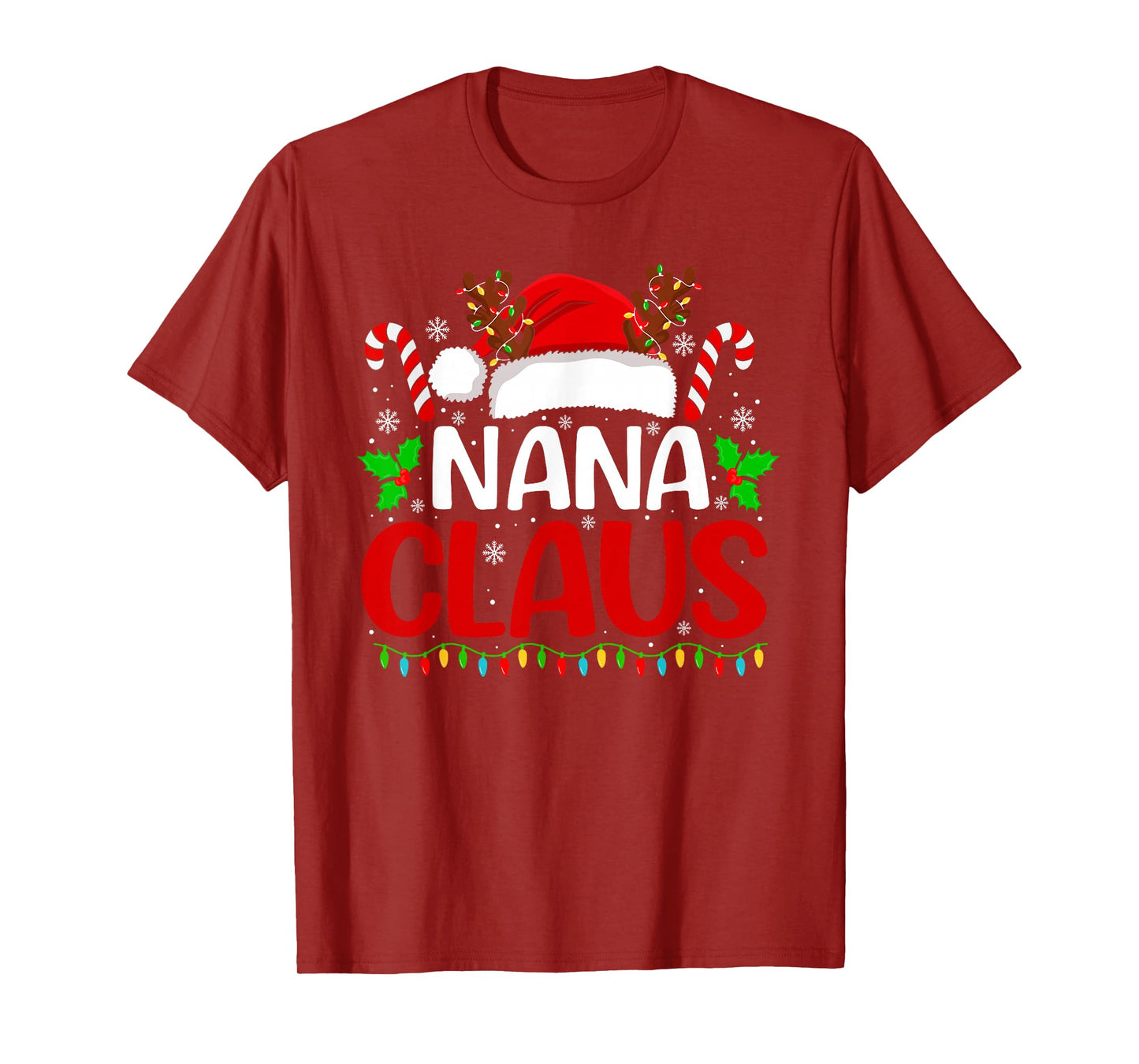 Nana Claus Xmas Santa Matching Family Christmas Pajamas T-Shirt