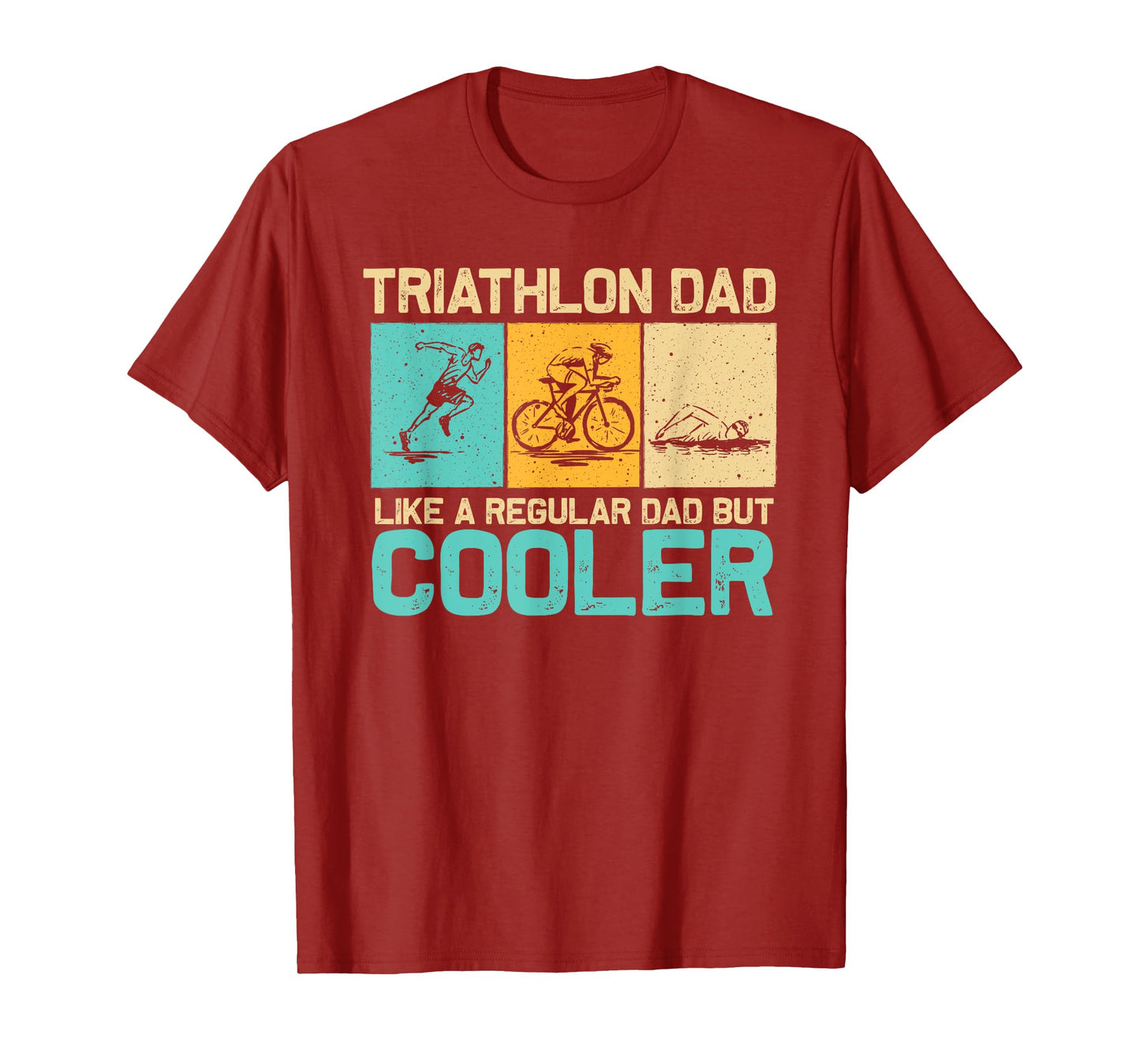 Funny Triathlon Design For Men Dad Swim Bike Run Triathletes T-Shirt