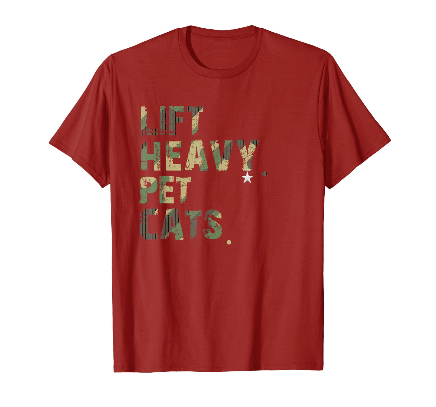 Lift Heavy Pet Cats American Flag Military Weightlifters Tee T-Shirt