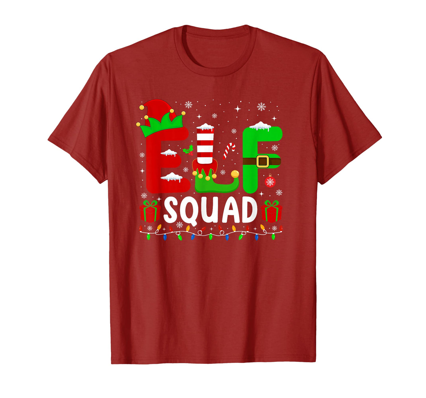 Elf Squad Elf Christmas Family Matching Funny Xmas Pajamas T-Shirt