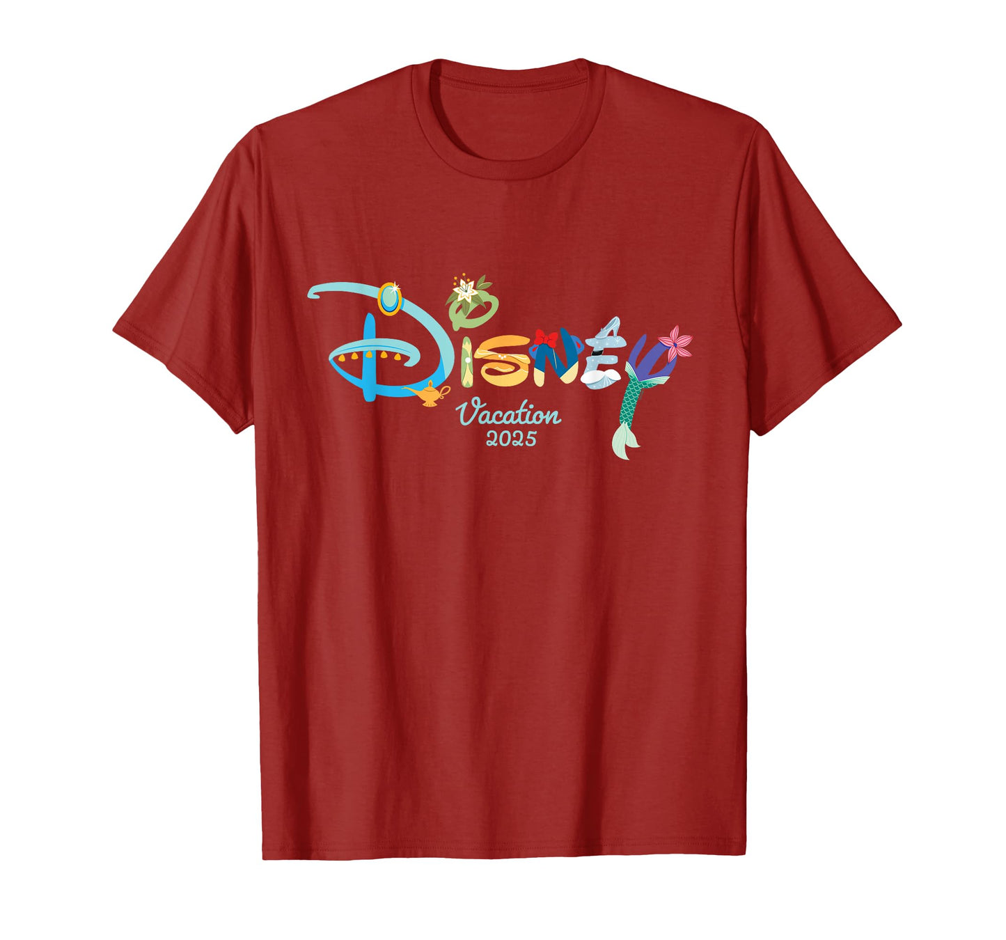 Disney Princess Letters Logo Matching Disney Vacation 2025 T-Shirt