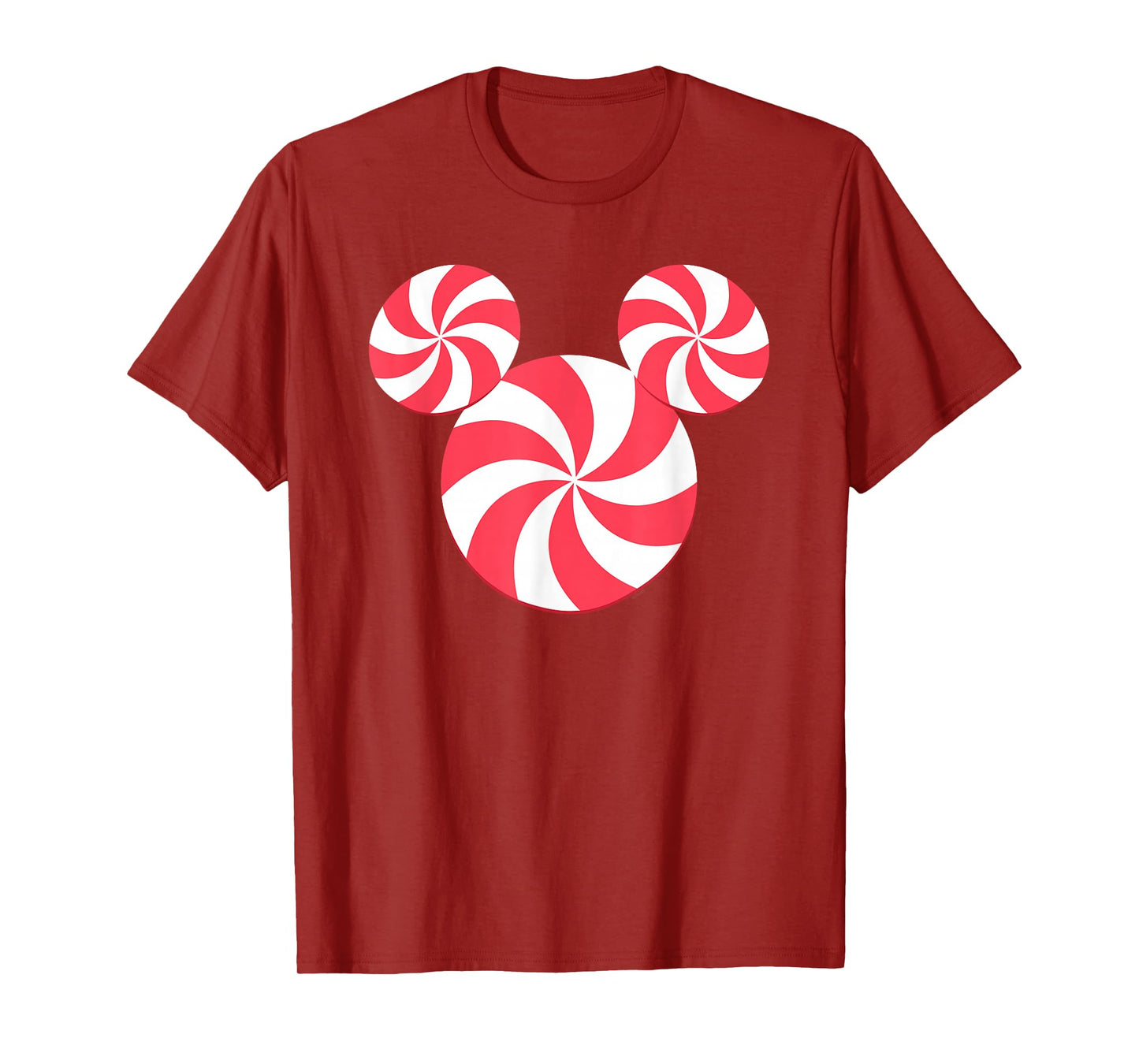 Disney Mickey Mouse Icon Christmas Peppermint Candy Holiday T-Shirt