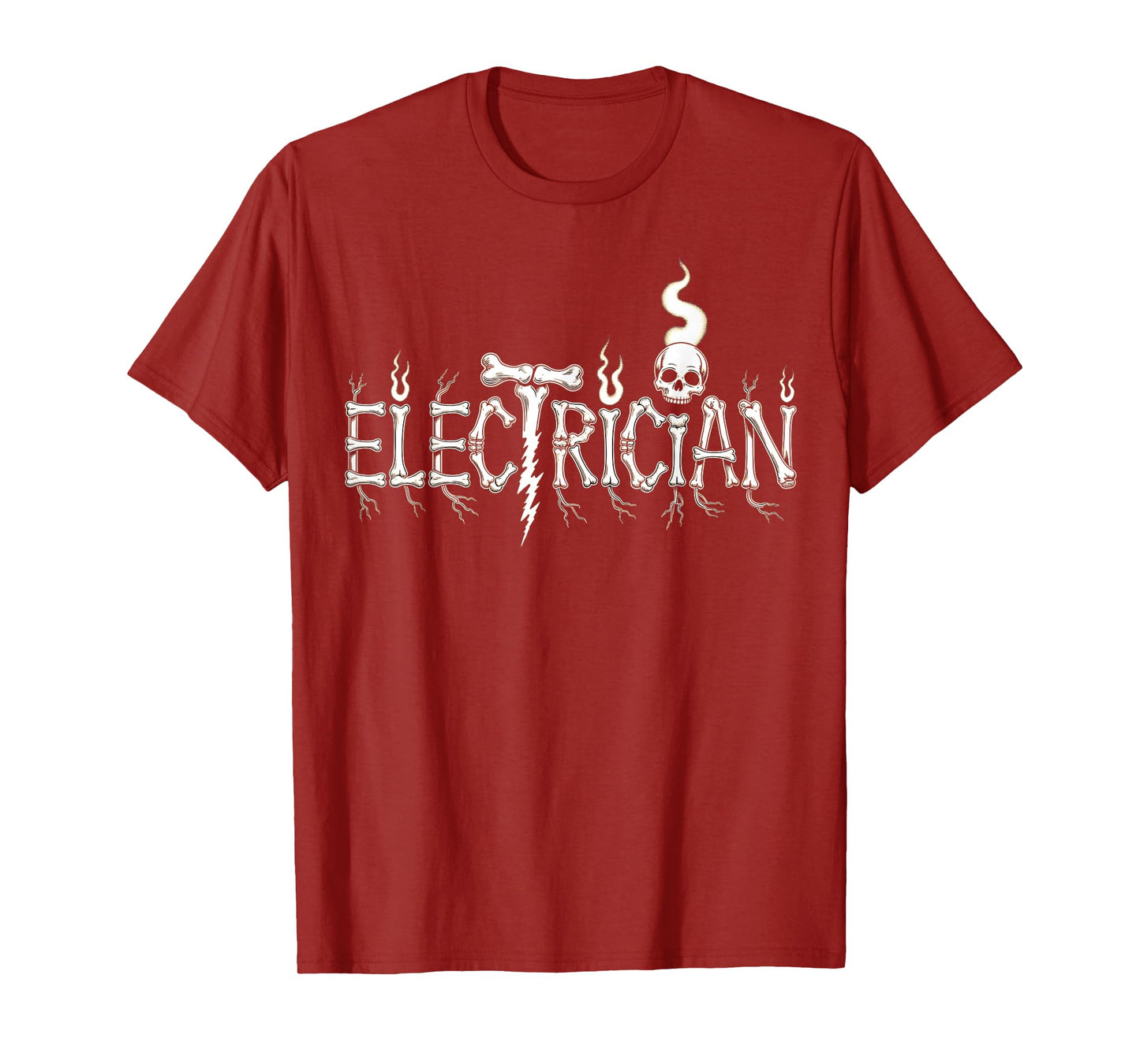 Funny Electrician Job Horror Skeleton Halloween Team Costume T-Shirt
