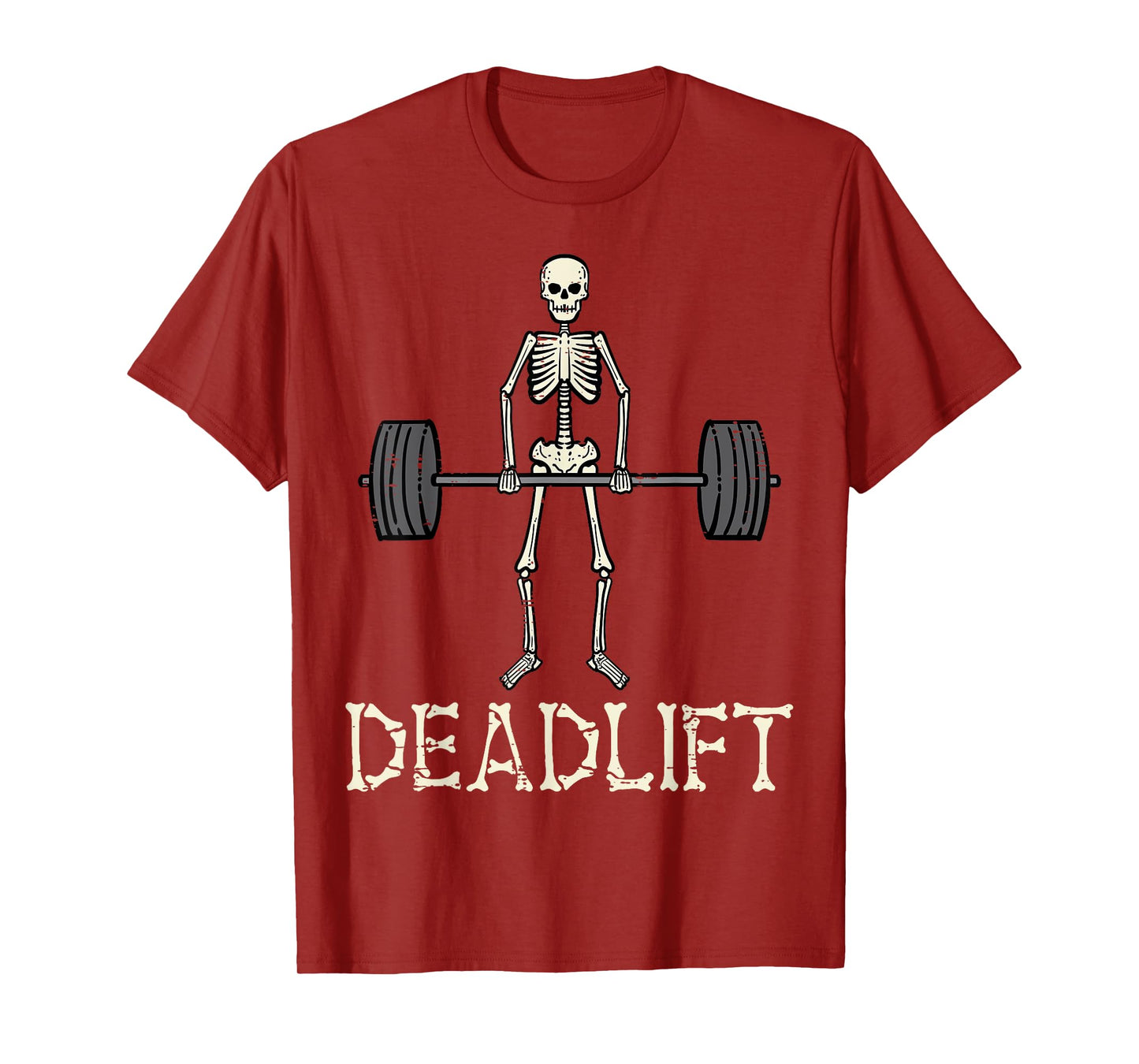 Halloween Deadlift Skeleton Gym Workout Costume Men Women T-Shirt