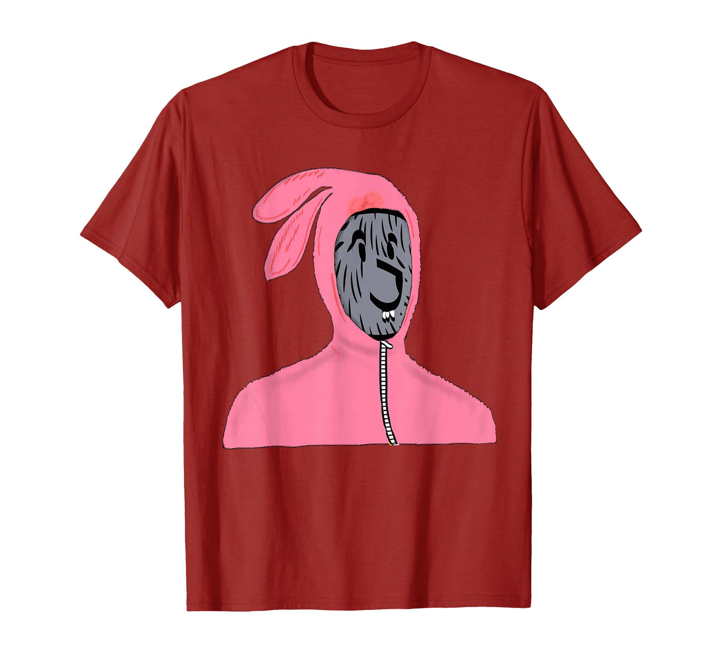 Funny Face Wolf Wolfie Costumes Bunny Pink Halloween Lover T-Shirt
