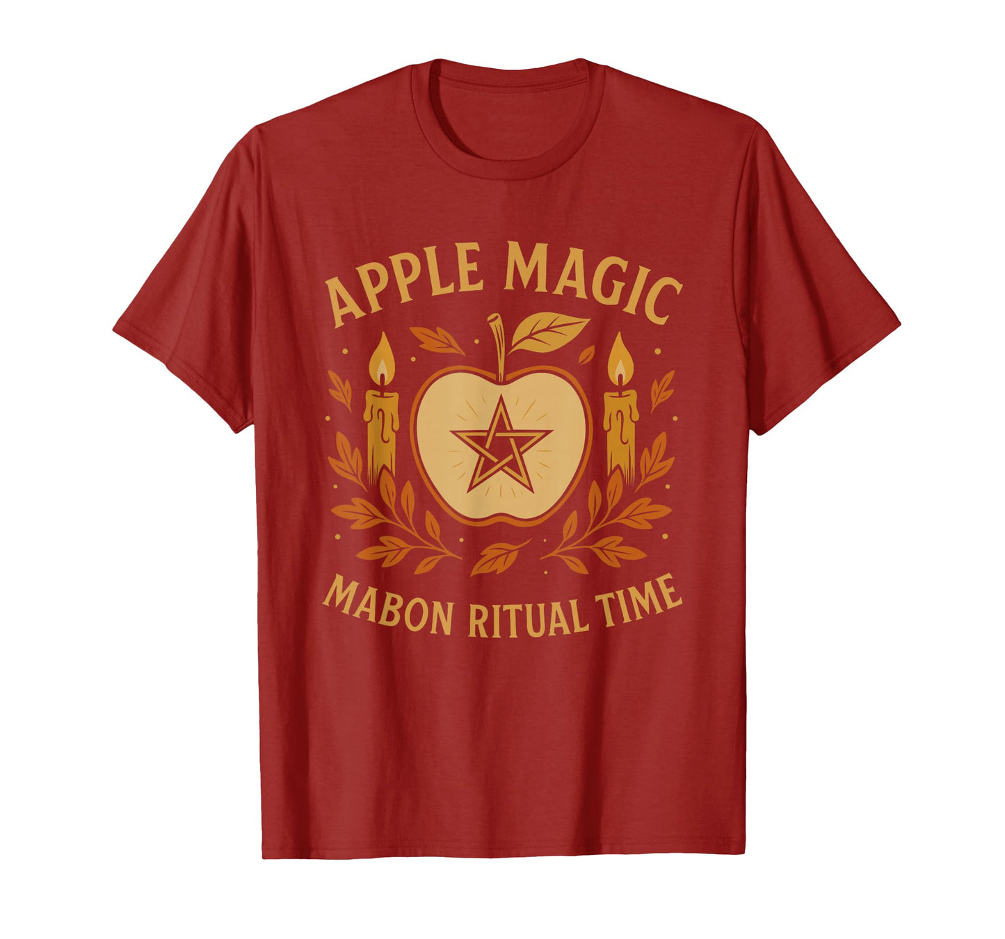 Apple Magic Mabon Design Pagan Witch Symbol Autumn Ritual T-Shirt