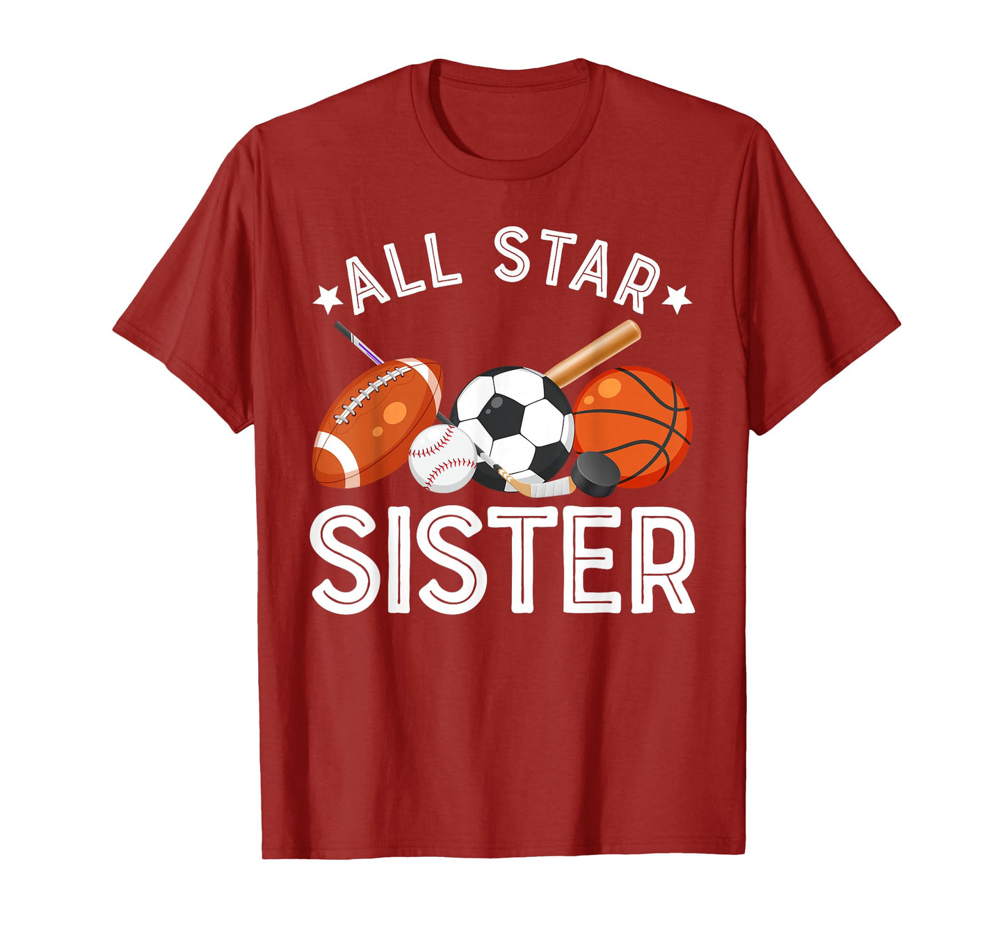 All Star Sister Of The Birthday Boy Basketball Soccer Sport T-Shirt