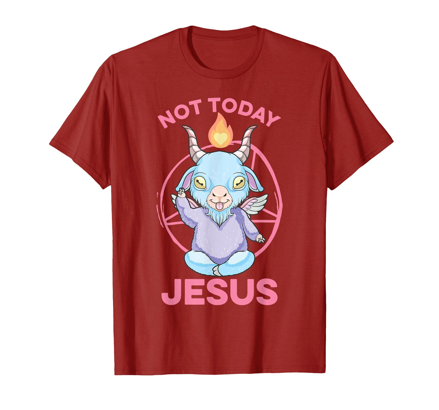 Pastel Goth Baby Baphomet Not Today Jesus Anime Nu Goth T-Shirt