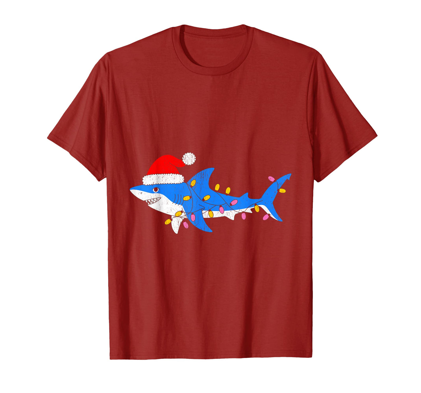 Funny Shark Santa Hat Christmas T-Shirt