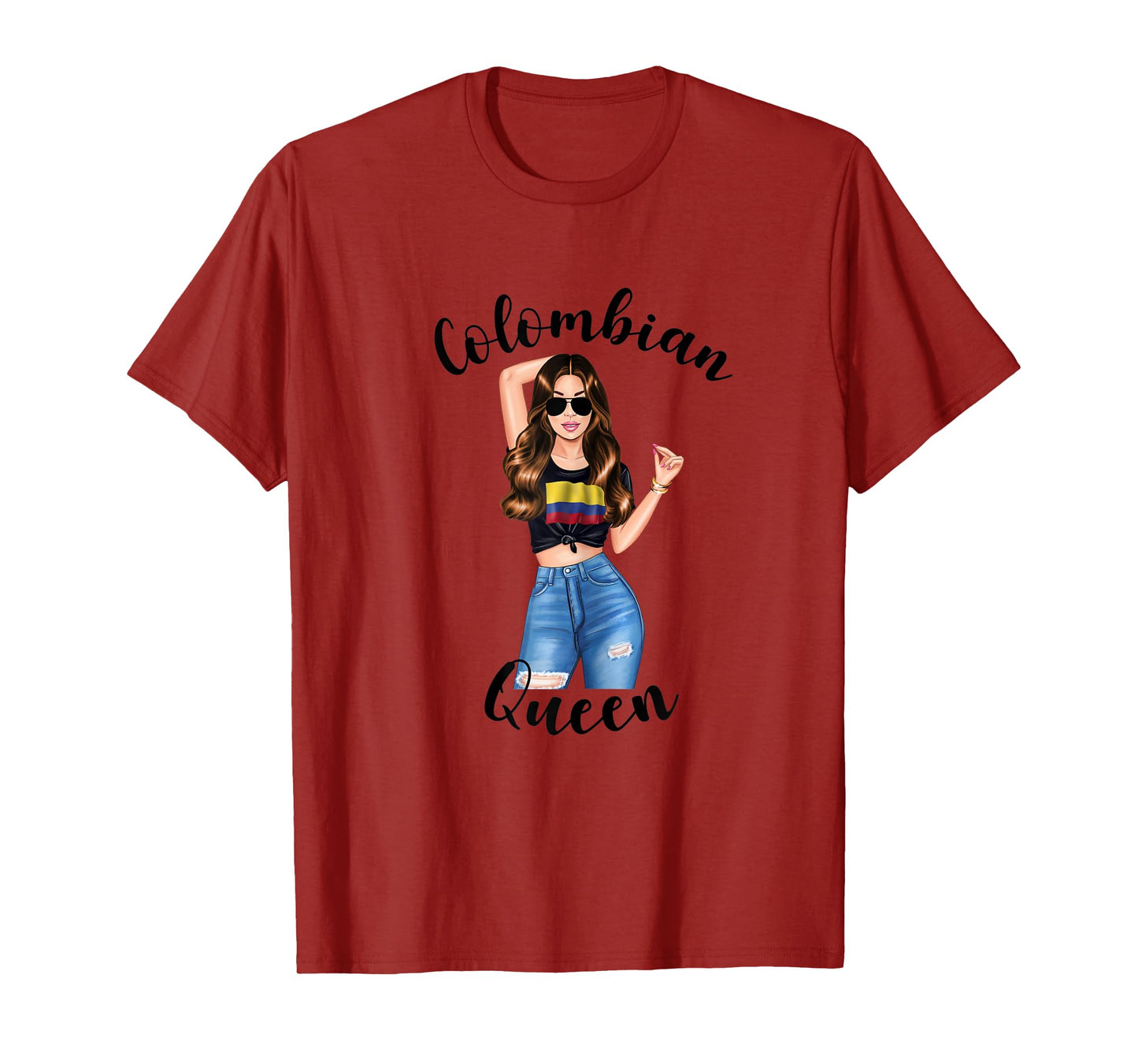 Womens Colombian Queen Sexy Colombiana Colombia Woman Womens T-Shirt