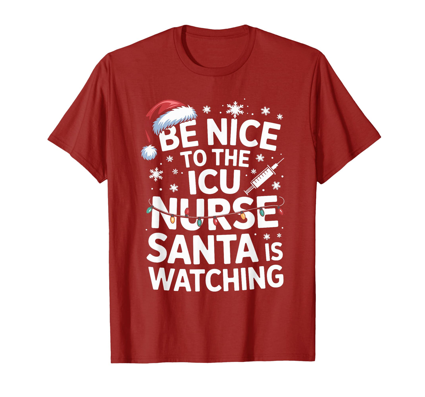 Funny ICU Nurse Christmas Critical Care Nurse Xmas Nursing T-Shirt