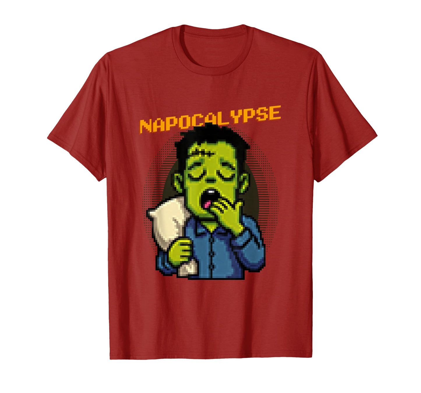Napocalypse Funny Pixel Art Sleepy Zombie Halloween T-Shirt