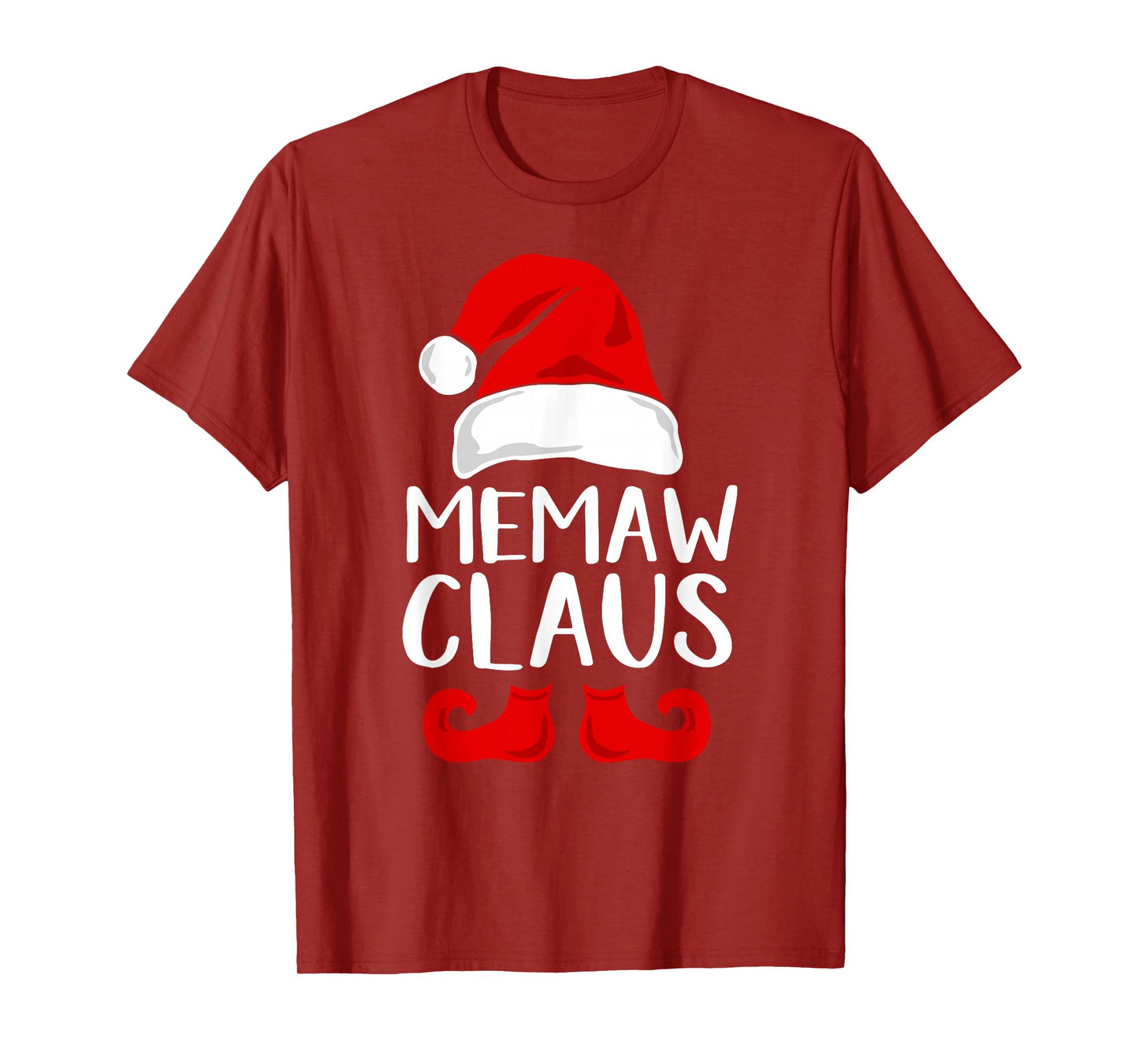 Memaw Claus Funny Grandma Santa Claus Red Christmas T-Shirt