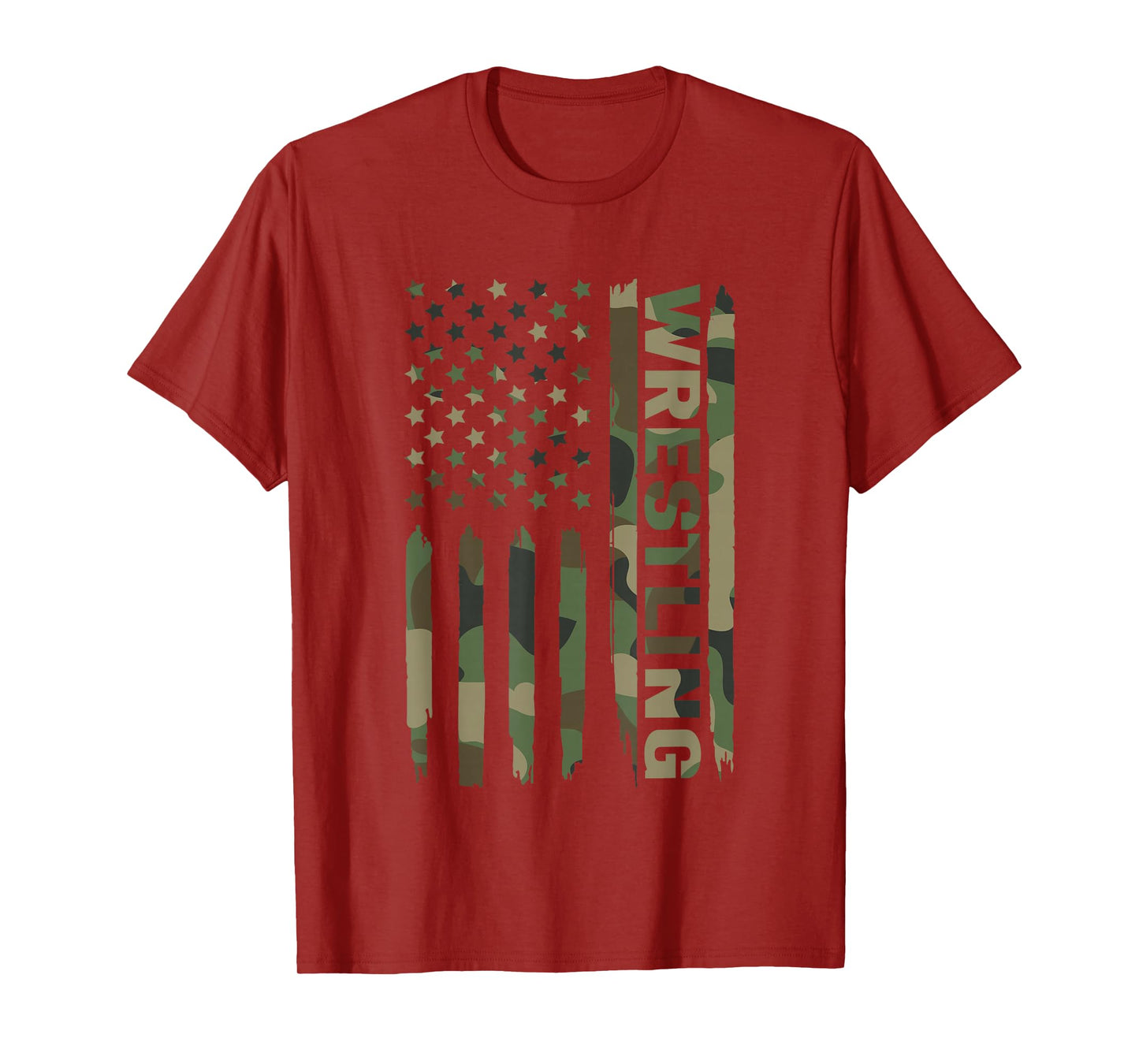 Wrestling American Flag Camo Wrestler T-Shirt
