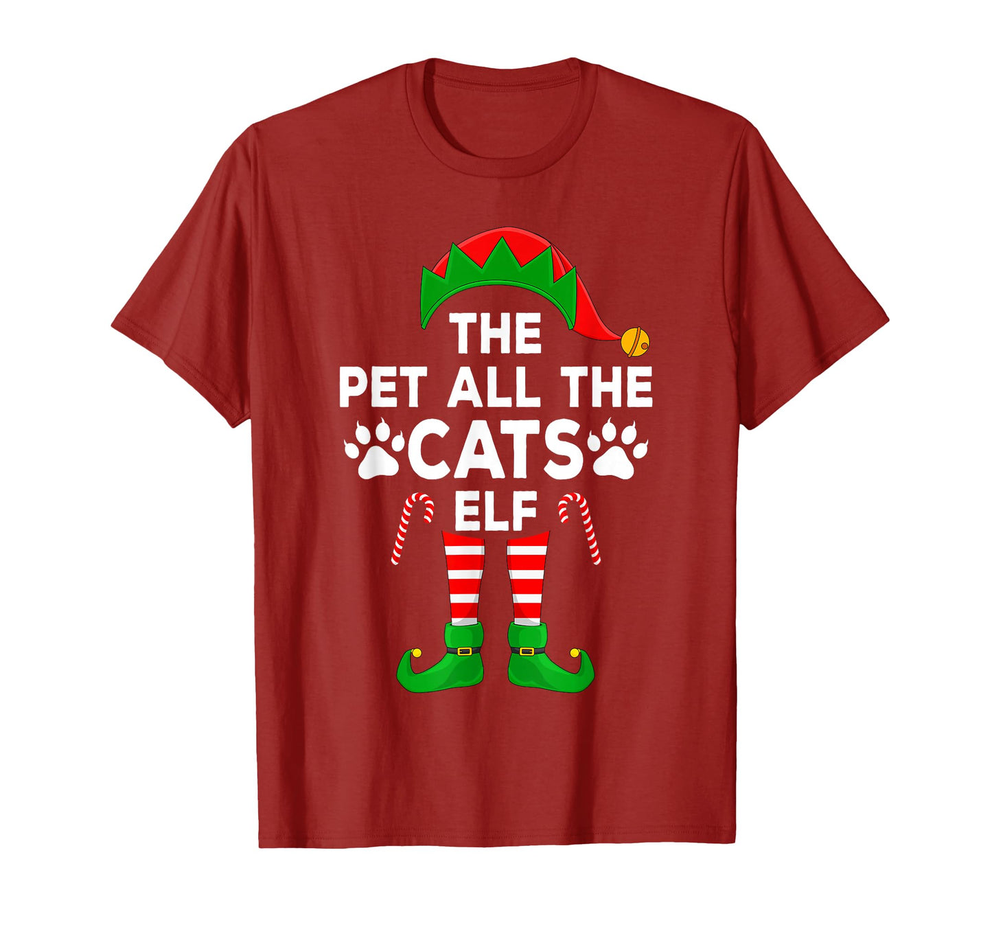 Pet All The Cats Elf Matching Family Cat Lover Christmas Elf T-Shirt