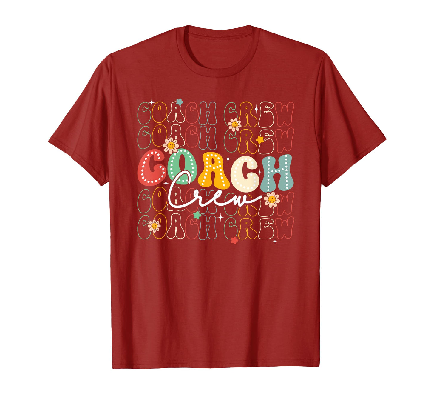 Retro Groovy Vintage Coach Crew Team First Day Of School T-Shirt