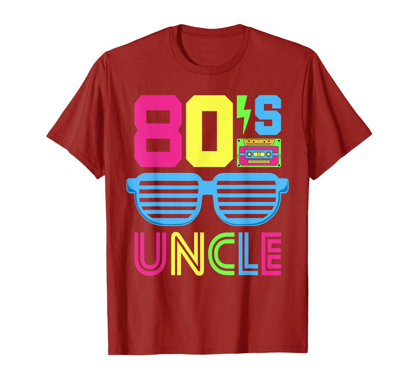 1980s Themed Party Costume Eighties Theme Outfit 80's Uncle T-Shirt