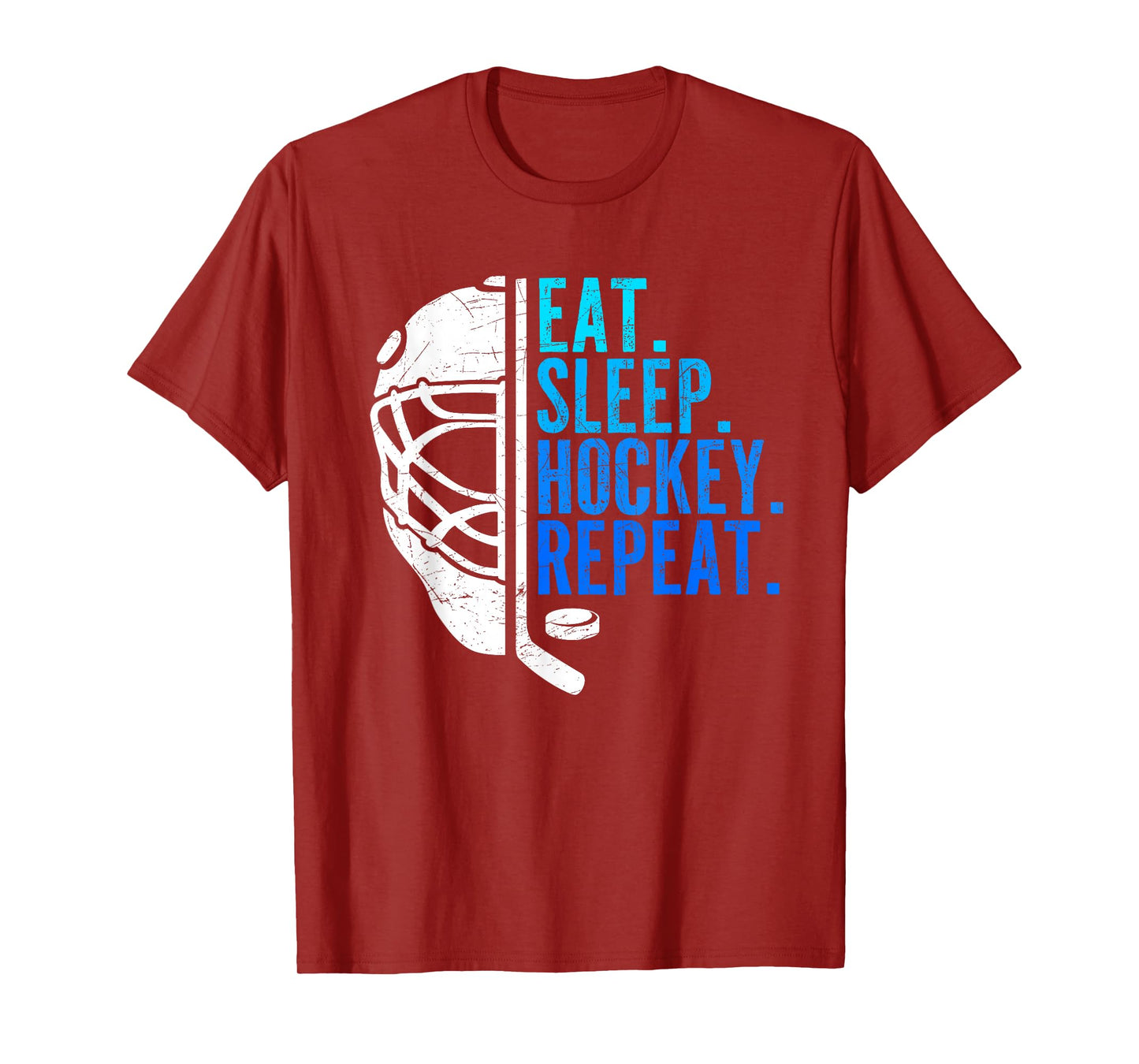 Eat Sleep Hockey Repeat Funny Boys Hockey Player T-Shirt