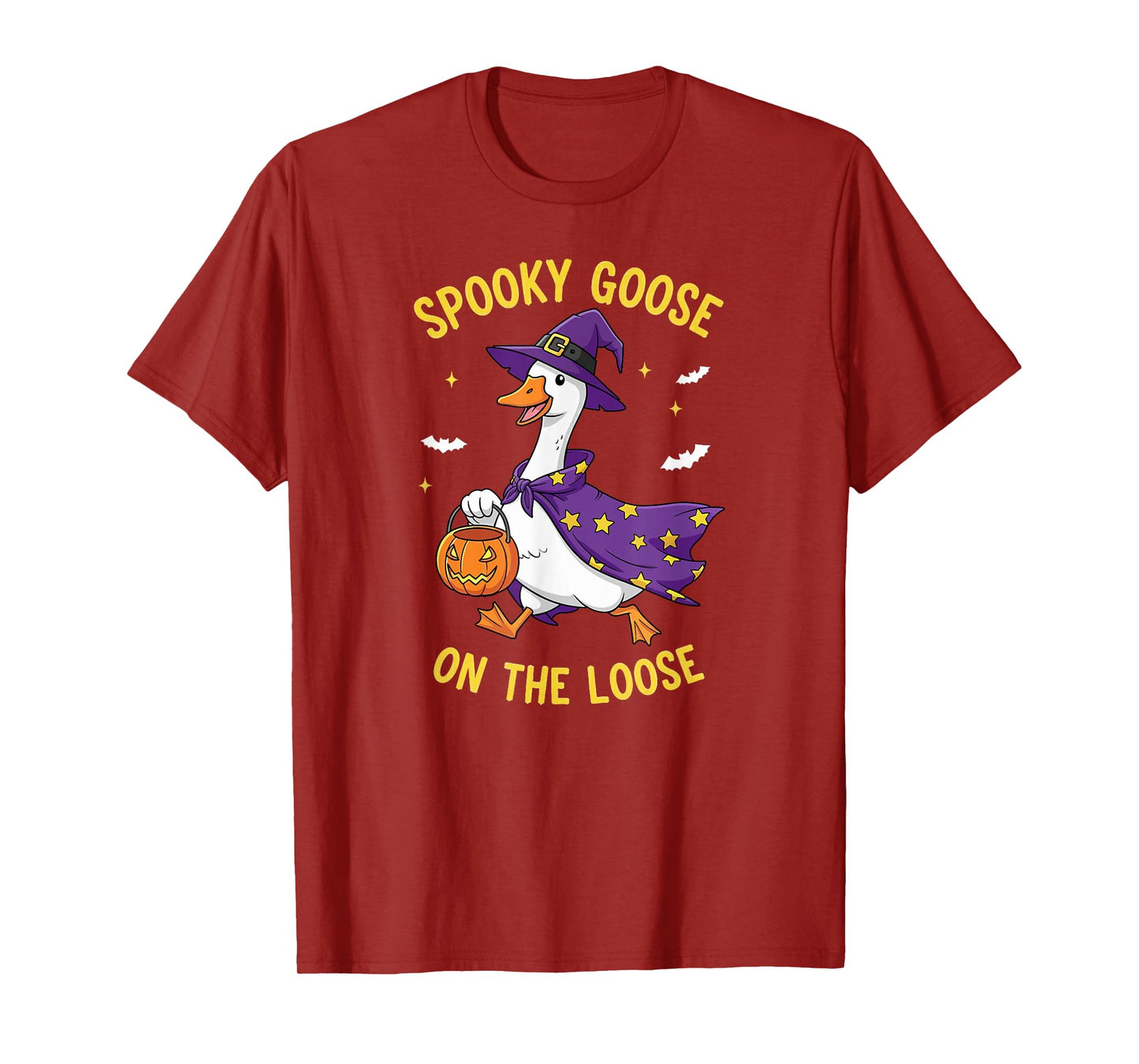 Spooky Goose On The Loose Funny Witch Pumpkin Halloween T-Shirt